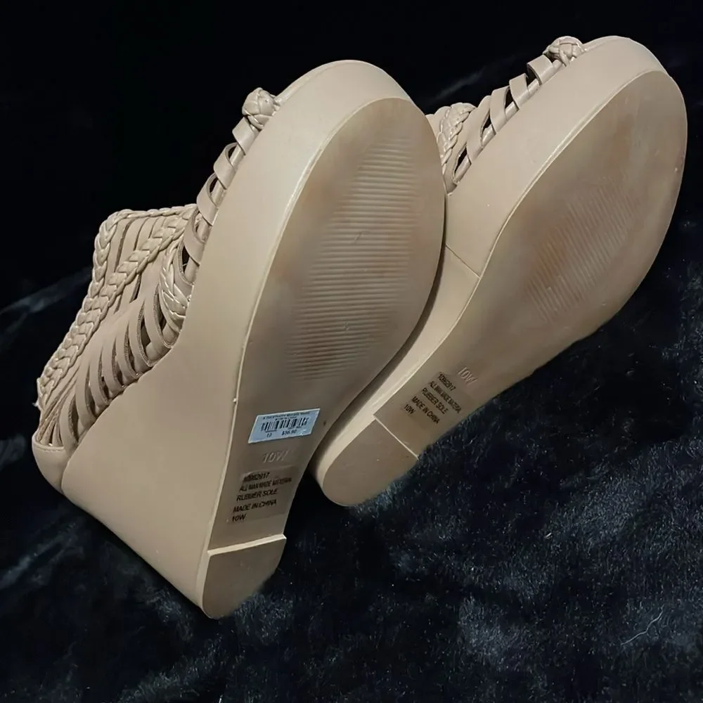 Torrid Zip Tan Wedge Sandals